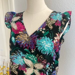J Crew ruffled short sleeve floral blouse size 4
